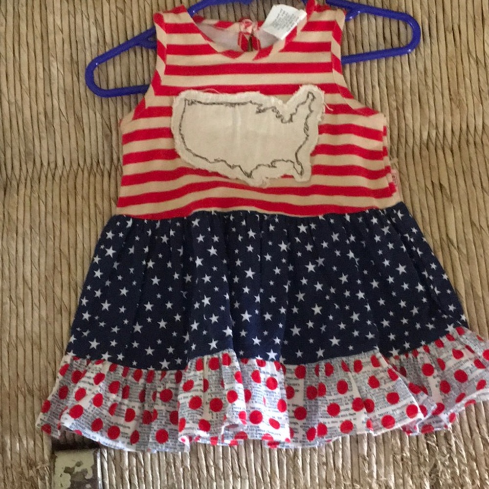 Usa ricrac & ruffle dress size 6/9 m
